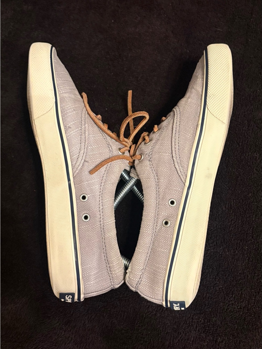 Sperry Top-sider Striper II CVO light grey/gray Baja canvas boat shoes men’s 7 - Picture 5 of 8